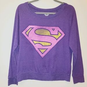 Superman Long Sleeve Light Weight Sweatshirt Purple 122